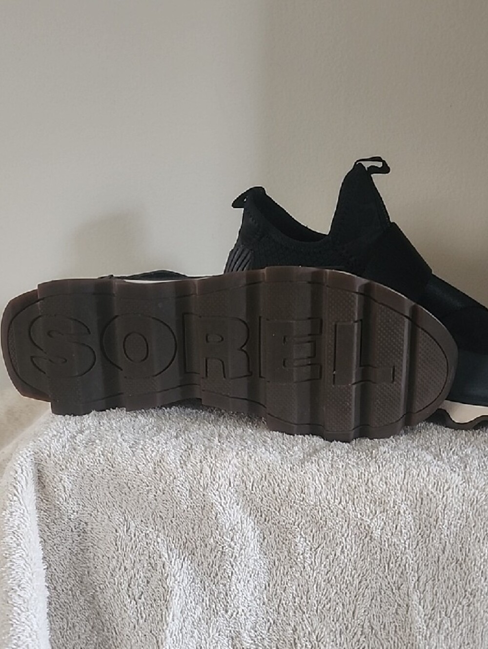 Sorel Women's Black and Cream Slip-On Strap Sneakers - Picture 2 of 2